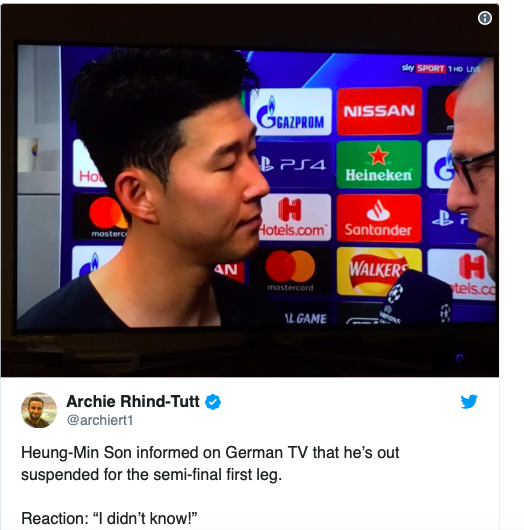 Son Heung-min tan vỡ khi hay tin bị cấm trận Ajax - Bóng Đá