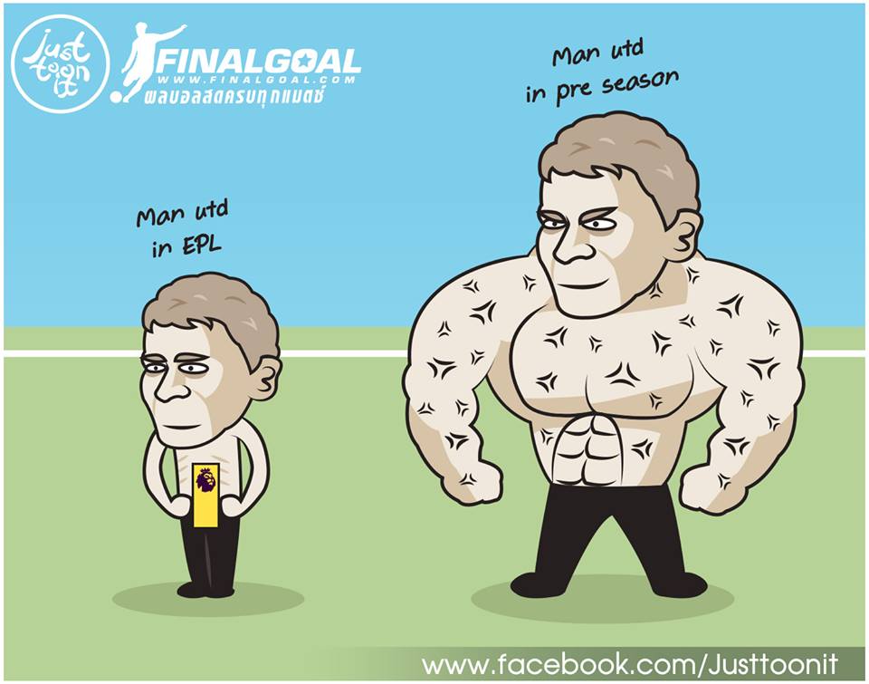Man United quả thật "vô đối" mùa giao hữu với 4 chiến thắng tuyệt đối nhưng ở Premier League, họ lại chật vật không thể ngờ.