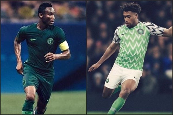 Áo đấu sân khách và sân nhà của Nigeria.