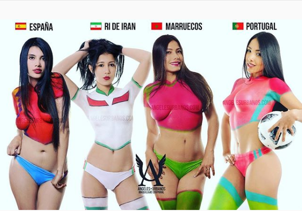 Bỏng mắt với những người mẫu body painting đón World Cup - Bóng Đá
