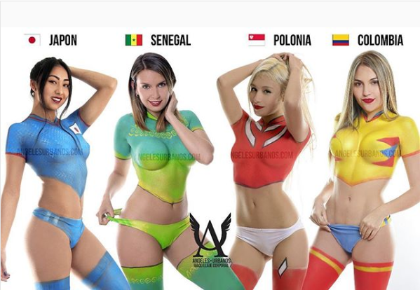 Bỏng mắt với những người mẫu body painting đón World Cup - Bóng Đá