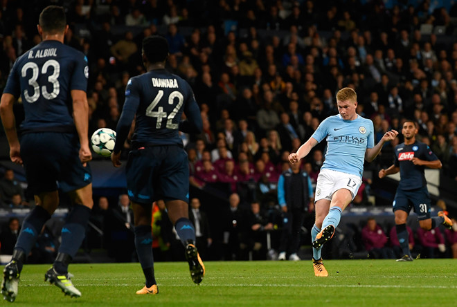 De Bruyne, ngôi sao thi đấu rất hay trong màu áo Man City gần đây. Ảnh: Getty Images.