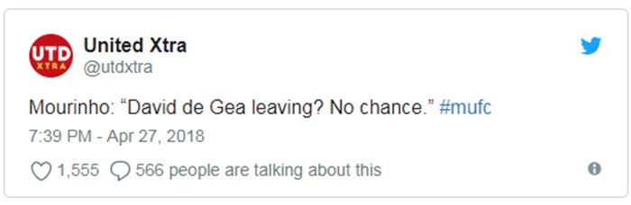 Lời khẳng định của Mourinho trên Twitter.