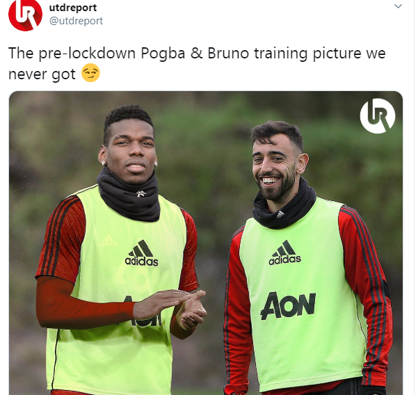 CĐV Man Utd phát cuồng về 1 bức ảnh hiếm có của Pogba và Fernandes - Bóng Đá