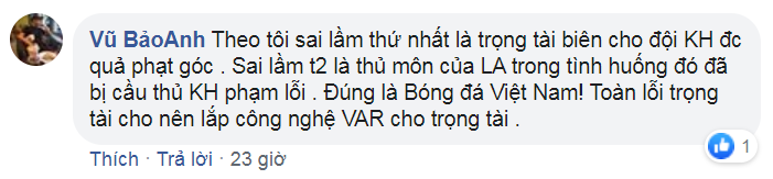 NHM Việt Nam chỉ trích trọng tài Vũ Ngọc Cường sau hàng loạt quyết định 