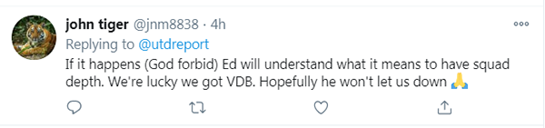 "Rất may mắn chúng ta còn Van de Beek. Hy vọng cậu ấy sẽ không làm chúng ta thất vọng."