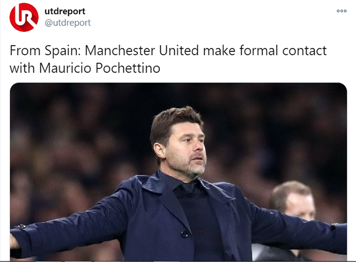 Mới đây, trang Twitter UtdReport đưa tin, truyền thông Tây Ban Nha (cụ thể là đài Radio Onda Cero) cho hay, Man Utd đã tạo một hợp đồng chính thức với Pochettino.