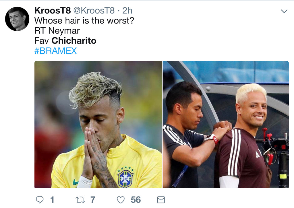 Sau Neymar, đến lượt mái tóc 'tắc kè hoa' của Chicharito bị chế giễu - Bóng Đá