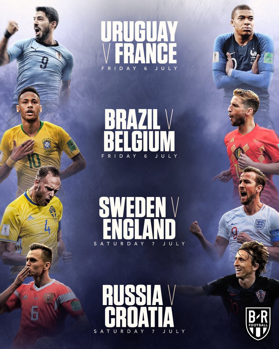 Tứ kết World Cup 2018: 8 đội bóng, 4 chiếc vé, ai sẽ thắng? - Bóng Đá