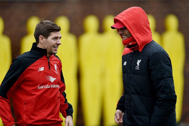 Steven Gerrard từng xuất hiện trên sân tập của Liverpool. Ảnh: DailyStar