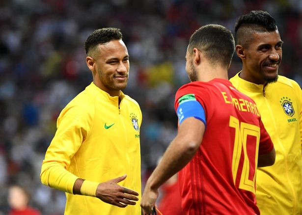 Hazard lấn áp Neymar tại World Cup.
