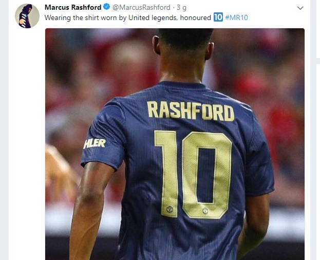 Rashford đăng twitter áo số 10 - Bóng Đá