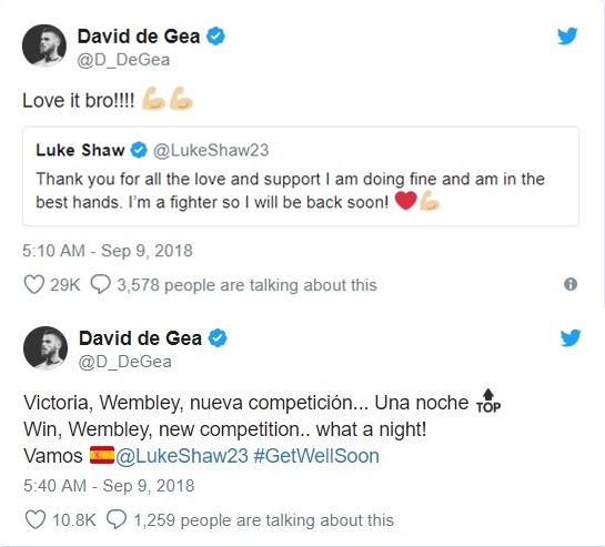 De Gea không thể giữ bình tĩnh đến khi biết Shaw tỉnh - Bóng Đá