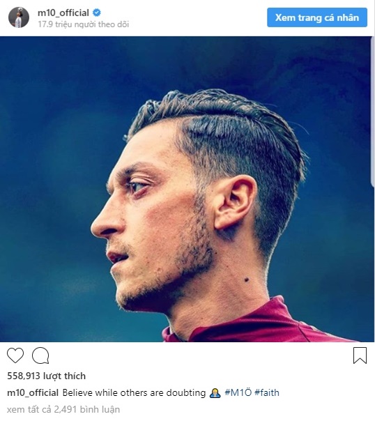Ozil đăng Instagram phản bác chỉ trích - Bóng Đá