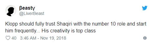 CĐV Liverpool khen Shaqiri vì thắng Bỉ - Bóng Đá