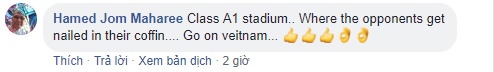"SVĐ đẳng cấp A1, nơi đối thủ sẽ bị chôn vùi. Tiến lên Việt Nam."