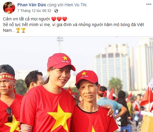 Văn Đức tri ân gia đình.