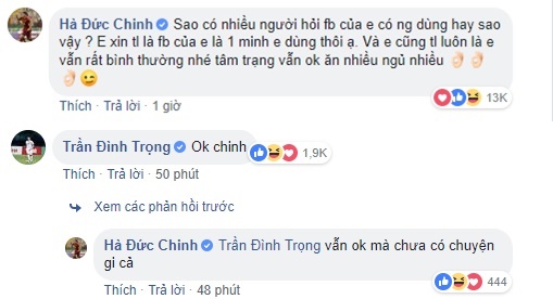 Đức Chinh đã ổn.