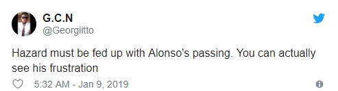 Hazard phản ứng Marcos Alonso - Bóng Đá