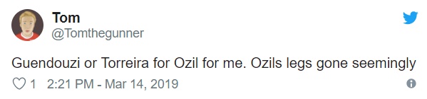 "Guendouzi hay Torreira thế chỗ Ozil với tôi. Khả năng của Ozil có lẽ đã biến mất."