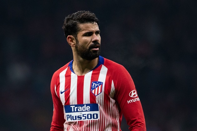 6. Diego Costa. Số trận ra sân: 139. Danh hiệu: Europa League (2), Copa del Rey, La Liga. Mang tinh thần máu lửa của 1 chiến binh đích thực, Simeone luôn bảo vệ cậu học trò cưng bất chấp nhiều tranh cãi Costa gây ra.