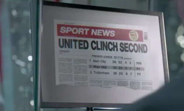 Trong căn phòng danh hiệu của Mourinho có cả mẩu tin United cán đích thứ hai tại Premier League 2017/18. Cựu thuyền trưởng Quỷ Đỏ luôn nói đây là thành tựu vĩ đại nhất của ông. Thực tế sau khi Sir Alex Ferguson giải nghệ, ngôi á quân chính là vị trí cao nhất của United tại hạng đấu cao nhất xứ Sương Mù.