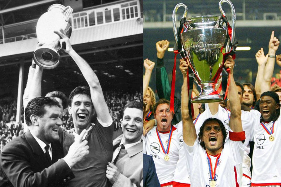 8. Cesare Maldini và Paolo Maldini. Nhà Maldini là công thần đích thực của AC Milan, với tổng cộng 6 chức vô địch Châu Âu mà 2 cha con gặt hái.