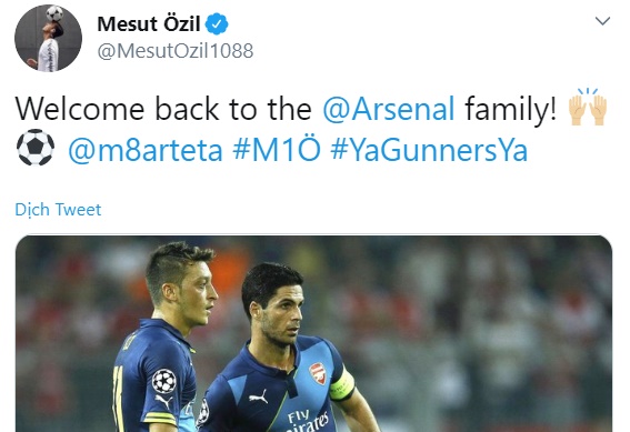 Ozil breaks silence over Arteta appointment - Bóng Đá
