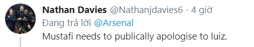 "Mustafi cần công khai xin lỗi Luiz."