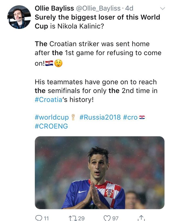 Tiền đạo bị loại khỏi ĐT Croatia trở thành tâm điểm của sự chế giễu - Bóng Đá