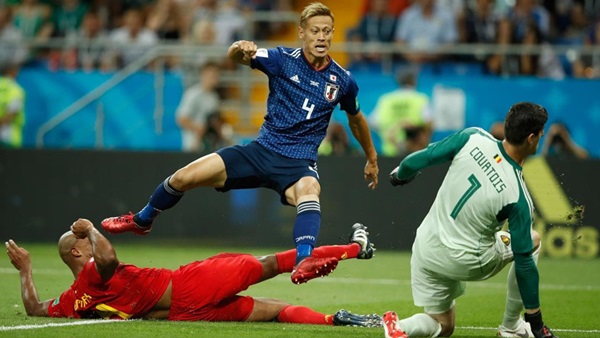 Honda cùng ĐT Nhật Bản đã thất bại trước Bỉ tại vòng 1/8 World Cup 2018 dù dẫn trước 2-0. Ảnh: Getty Images.