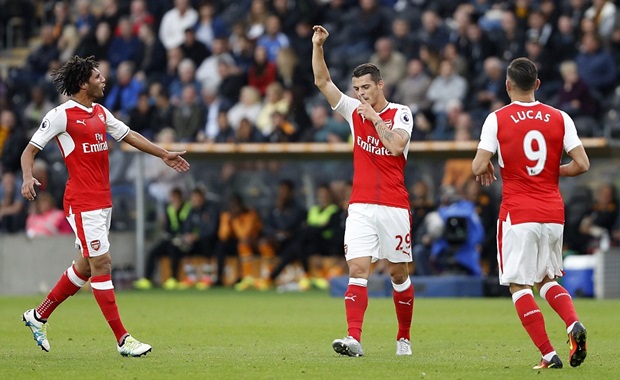 Xhaka đang chơi rất lên chân dạo gần đây. Ảnh: Internet.