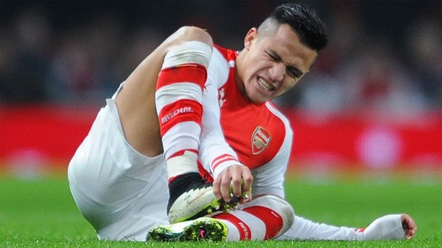 Sẽ là thảm họa cho Arsenal nếu Sanchez dính chấn thương. Ảnh: Internet.