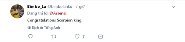 Chúc mừng "Vua bọ cạp".