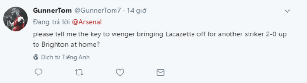 Tại sao ông Wenger lại không rút Lacazette ra khi đã thắng 2-0?