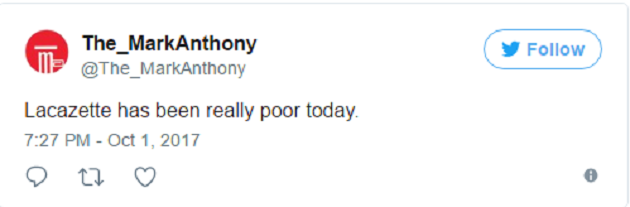 Lacazette chơi không tốt trong hôm nay.