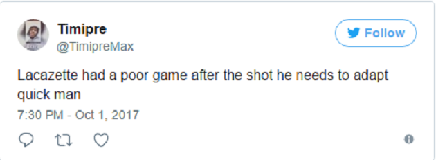 Một trận đấu tệ của Lacazette. Anh ấy cần ra quyết định nhanh hơn.