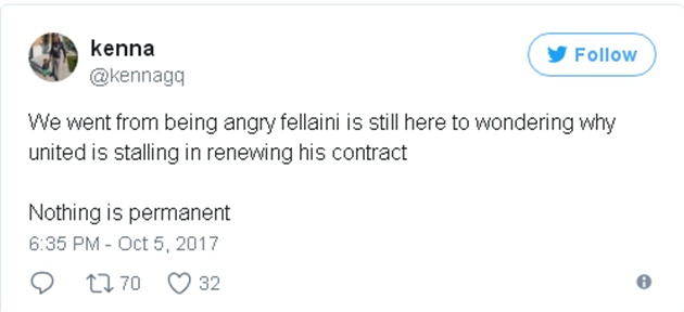 Chúng ta đã chỉ trích Fellaini rất nhiều mãi cho đến gần đây anh ấy mới chơi tốt.