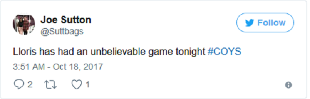 Lloris đã có một trận đấu không thể tin được.