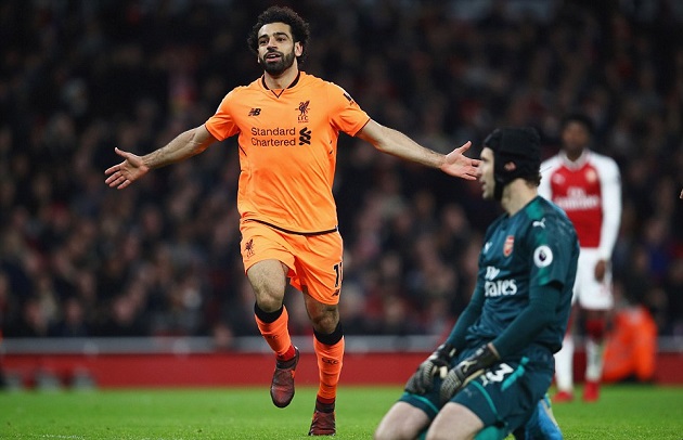Salah những tưởng đã nhấn chìm Arsenal sau bàn thắng nâng tỉ số lên 2-0.