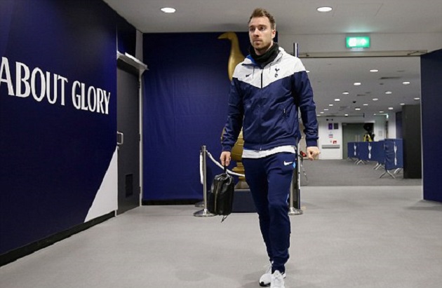 Eriksen sẽ được xếp đá sau lưng Kane chứ không phải Erik Lamela.