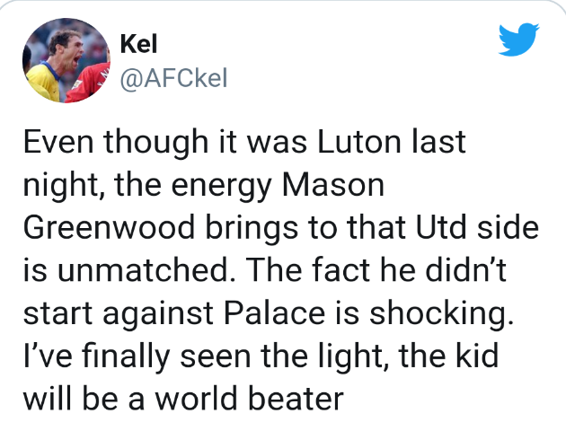 Man United fans react to Greenwood's performance vs Luton - Bóng Đá