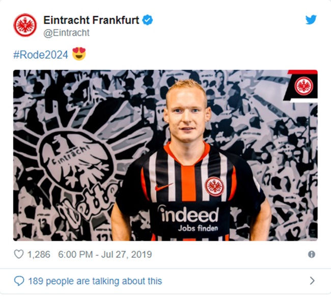 Frankfurt mua thành công Rode của Dortmund.
