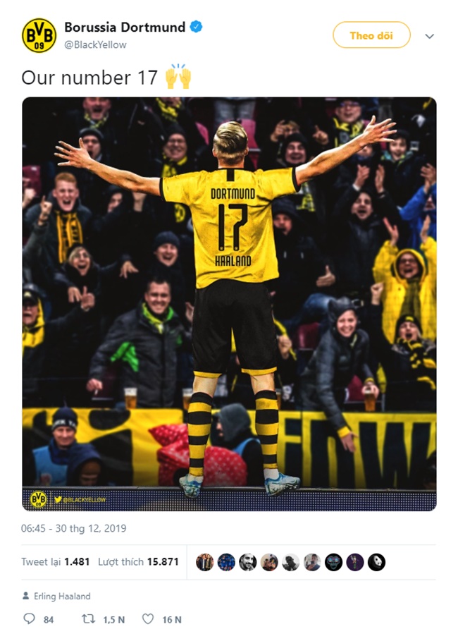 Haaland mặc số 17 ở Dortmund - Bóng Đá