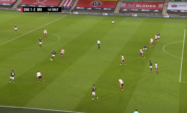 Pogba có những pha chuyền bóng đẳng cấp trước Sheffield.