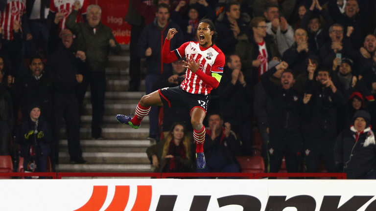 Van Dijk hạnh phúc tại Southampton. Ảnh: Sky Sports.
