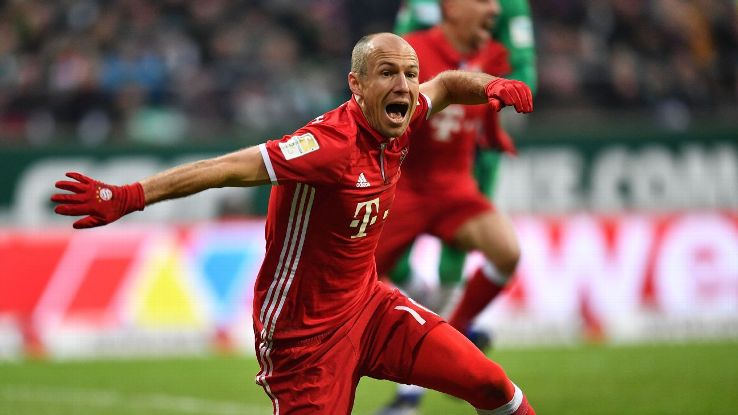 5. Arjen Robben (Bayern Munich) - 9 đường kiến tạo