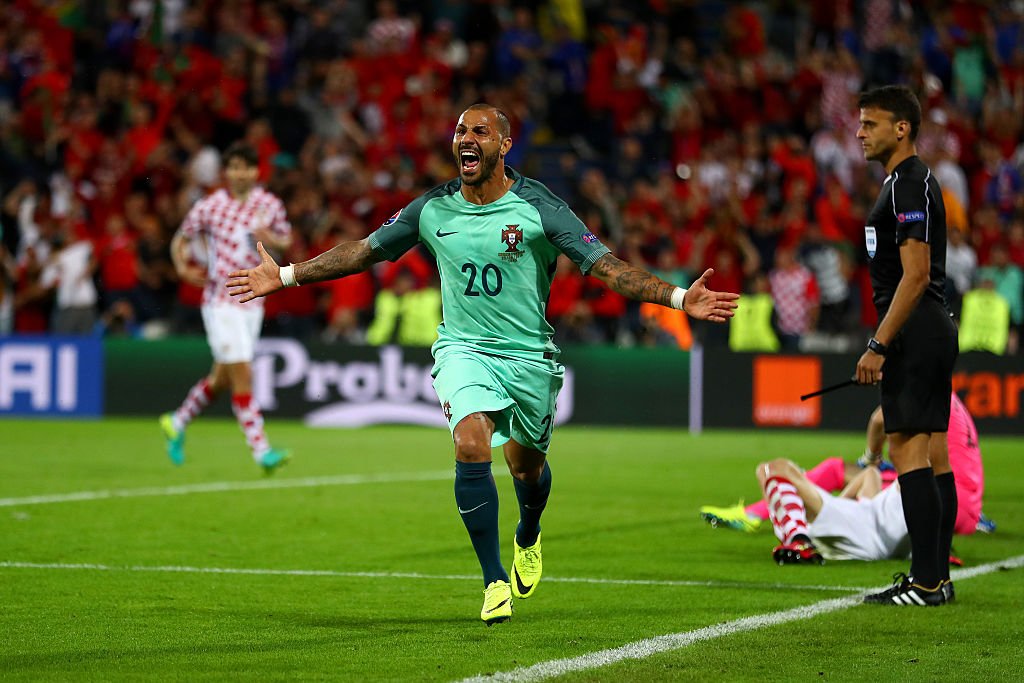 Ricardo Quaresma ghi bàn đưa Bồ Đào Nha và tứ kết EURO 2016. Ảnh: Internet.