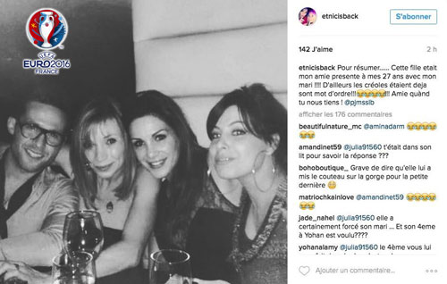 Cabaye, bà xã Fiona và tình nhân mới (thứ tự từ trái sang). Ảnh: Internet.