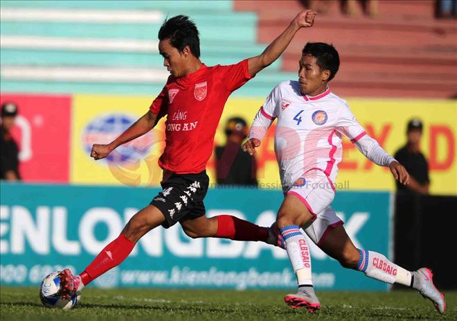 Long An bất ngờ đánh bại Sài Gòn FC. Ảnh: VPF.